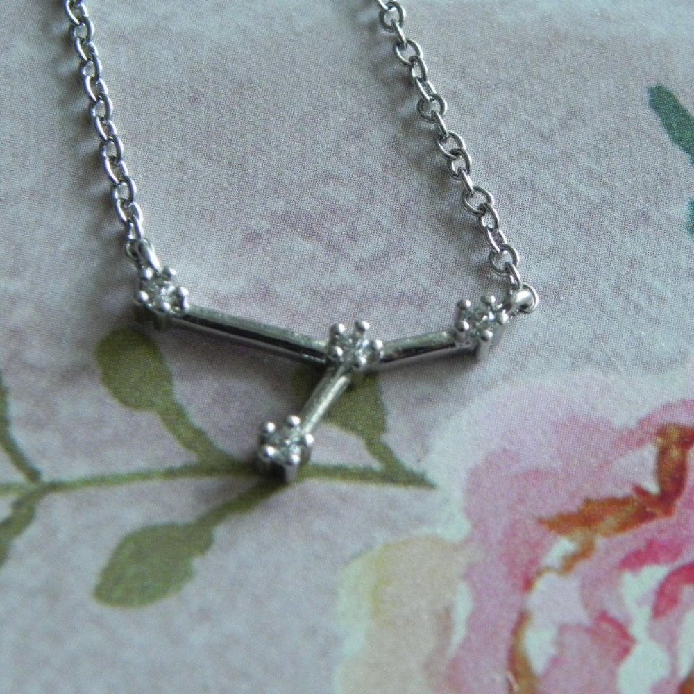 Cancer Constellation Necklace With Clear CZ Stone